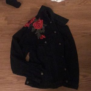 Oversized black denim jacket